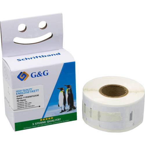 G&G Etiketten Rolle Kompatibel ersetzt DYMO 11353, S0722530 25 x 13 mm Papier Weiß 1000 St. Permanent haftend Universal-...