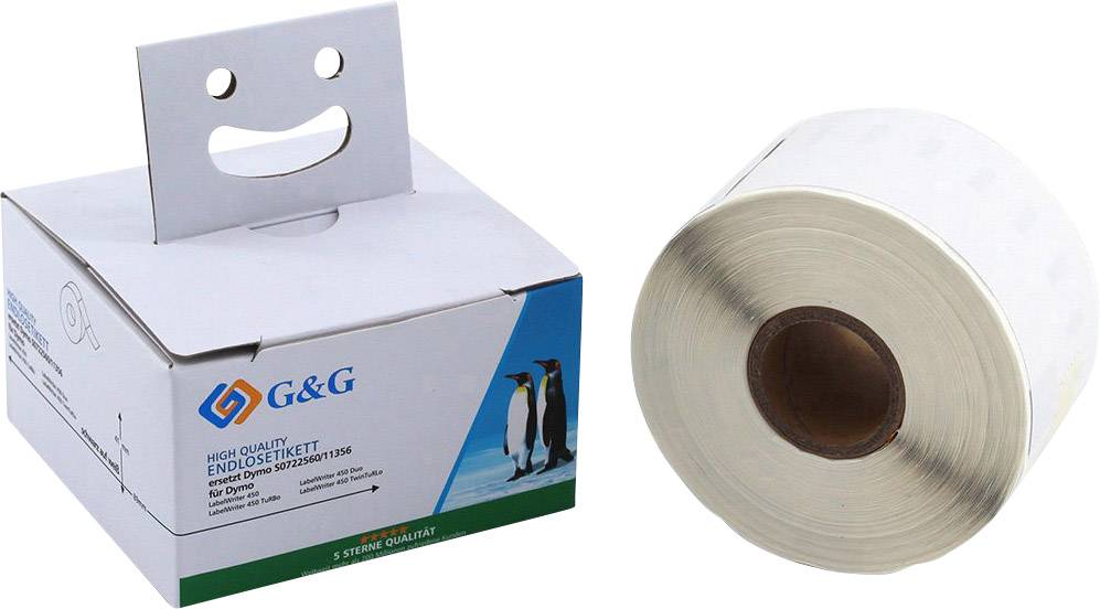 G&G ersetzt DYMO 11356, S0722560 89 x 41 mm Papier Weiß 300 St. Wiederablösbar Namensschild-Eti