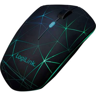 LogiLink ID0172  Maus Bluetooth®   Optisch Schwarz 3 Tasten 1600 dpi Beleuchtet