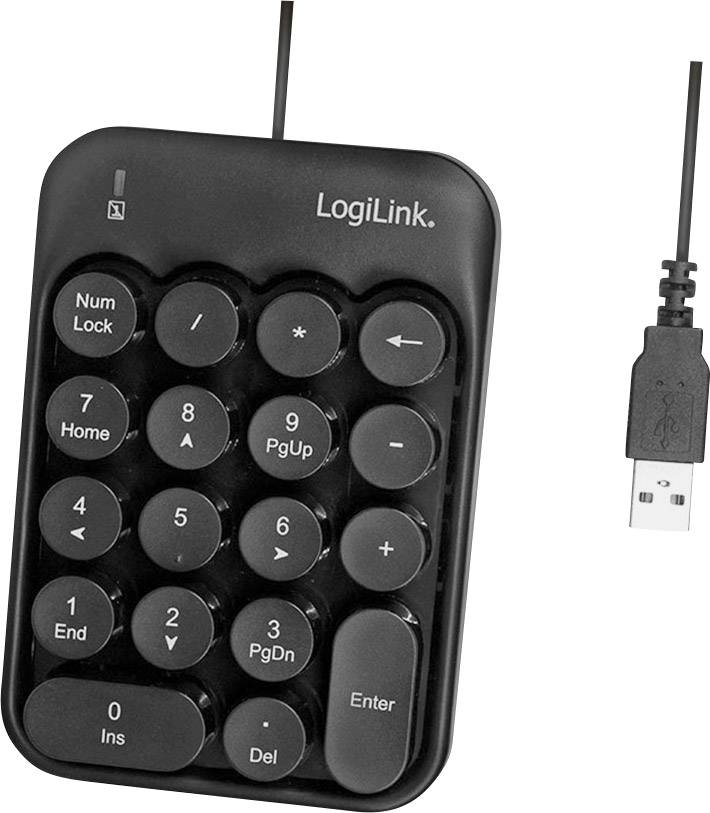 LogiLink ID0174 Funk, USB Nummernblock Schwarz