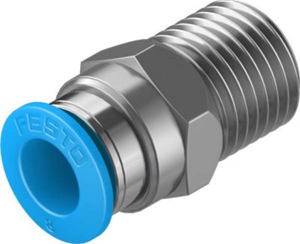 FESTO Gerade-Verbinder 153005 QS-1/4-8  Außengewinde: R1/4  Rohr-Ø: 8 mm  Gewinde-Maß: R1/4 1 St.
