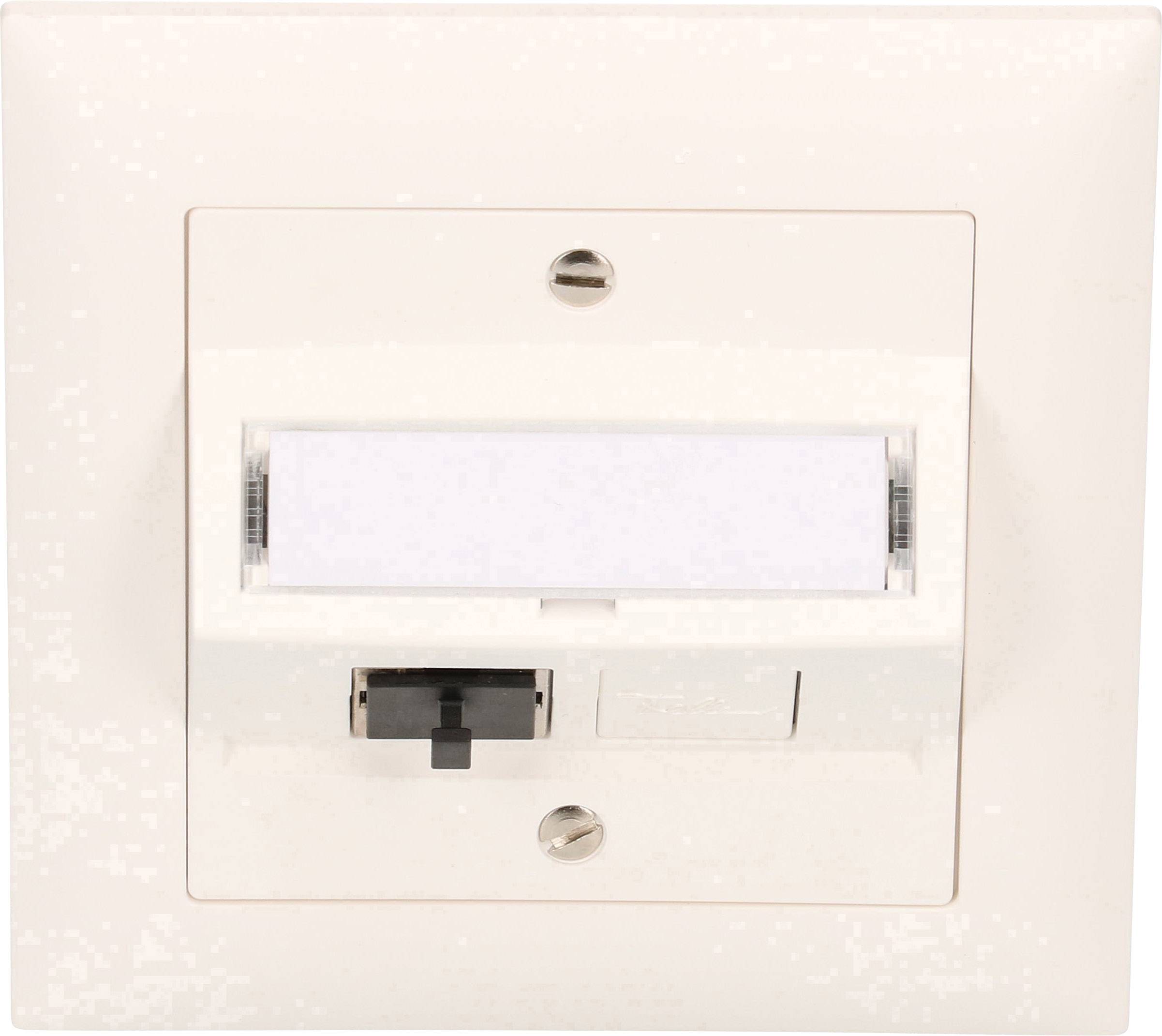 Ein weißer Lichtschalter an einer Wand, teilweise im 'Aus'-Zustand.