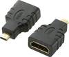 SpeaKa Professional SP-7870184 HDMI Adapter [1x HDMI-Stecker D Micro - 1x HDMI-Buchse] Schwarz vergoldete Steckkontakte, Audio Return Channel