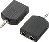 SpeaKa Professional SP-759008 Klinke Audio Y-Adapter [1x Klinkenstecker 3.5 mm - 2x Klinkenbuchse 6.35 mm] Schwarz