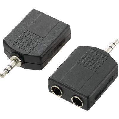 SpeaKa Professional SP-759008  Klinke Audio Y-Adapter [1x Klinkenstecker 3.5 mm - 2x Klinkenbuchse 6.35 mm] Schwarz