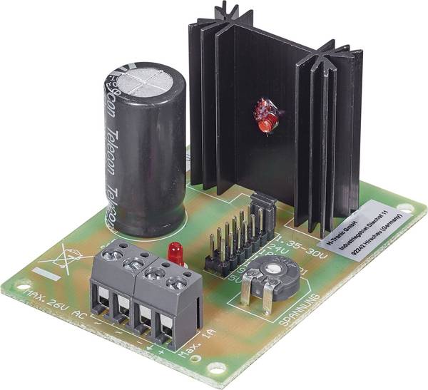 H-Tronic  Netzteilmodul Baustein Eingangsspannung (Bereich): 5 - 26 V/AC Ausgangsspannung (Bereich): 1.35 - 30 V/DC 1.0 A