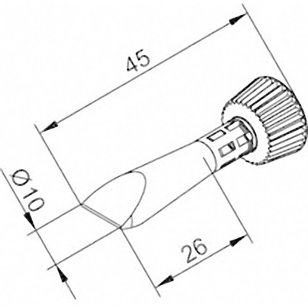 Ersa 0102CDLF100C-SB Soldeerpunt Beitelvorm Grootte soldeerpunt 10 mm Lengte soldeerpunt 45 mm