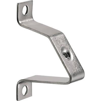 Metallwinkel in L-Form mit drei Löchern zur Befestigung. Verwendung in Bau- oder Möbelmontage. Silberfarbenes Material.