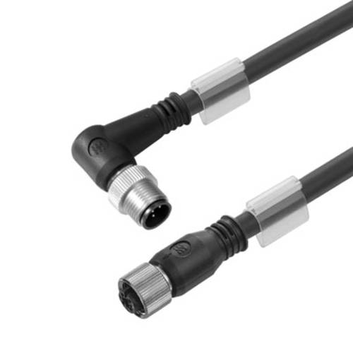 Weidmüller 1062100500 Sensor-/Aktor-Datensteckverbinder, konfektioniert M12 Stecker, gewinkelt, Buchse, gerade 5.00 m Po...