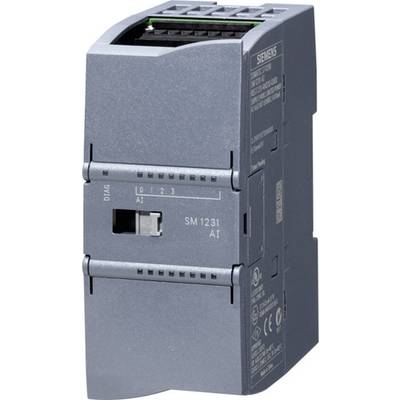 Ein graues Siemens-Modul 'SM 1231 AI' mit Schalter und Anschlüssen zur Erweiterung von Geräten in der Automatisierungstechnik.