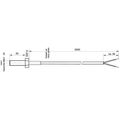 Enda Temperatursensor K4-PT100-M8x50-2M  Fühler-Typ Pt100 Messbereich Temperatur-50 bis 400 °C  Kabellänge (Details) 2 m