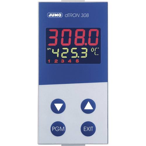 Jumo dTRON 308 (hoch) PID Temperaturregler Pt100, Pt500, Pt1000, KTY11-6, L, J, U, T, K, E, N, S, R, B, C, D -200 bis +2...