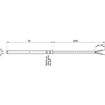 Enda Temperatursensor K1-PT100-S-6x50-2M-2L  Fühler-Typ Pt100 Messbereich Temperatur-50 bis 200 °C  Kabellänge (Details)