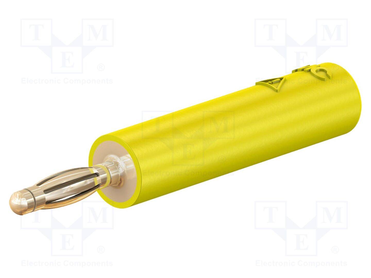 Stäubli A2/4 Adapter 2 mm Stecker auf 4 mm Buchse gelb