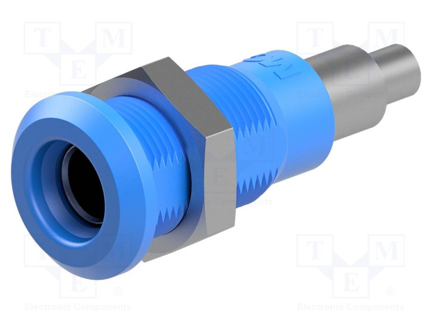 Stäubli LB4H-IE/N Einbaubuchse 4 mm vernickelt Lötanschluss blau-0