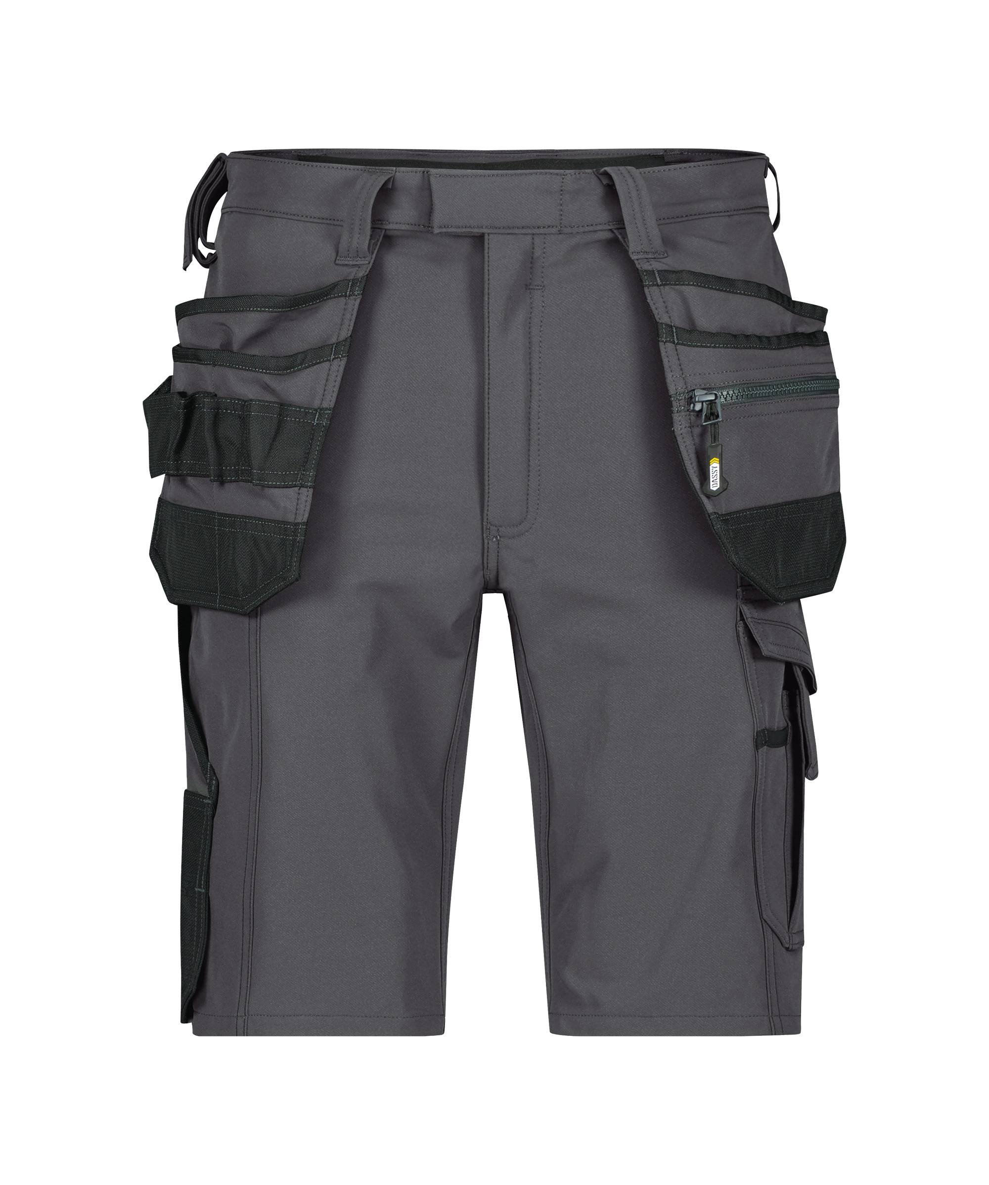 DASSY® Aurax Stretch-Arbeitsshorts mit Holstertaschen Anthrazitgrau/Schwarz Gr. 60-0