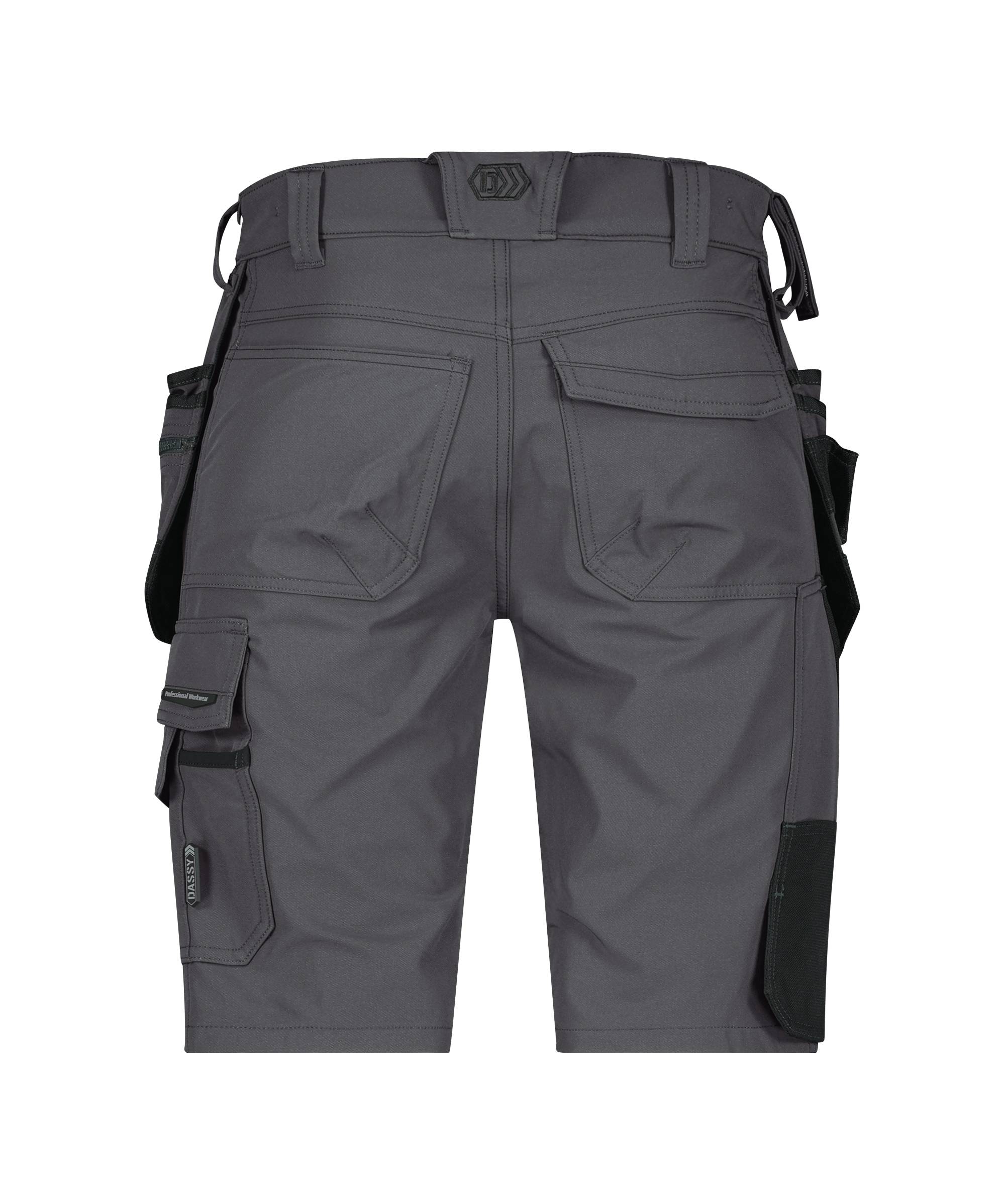 DASSY® Aurax Stretch-Arbeitsshorts mit Holstertaschen Anthrazitgrau/Schwarz Gr. 60-1