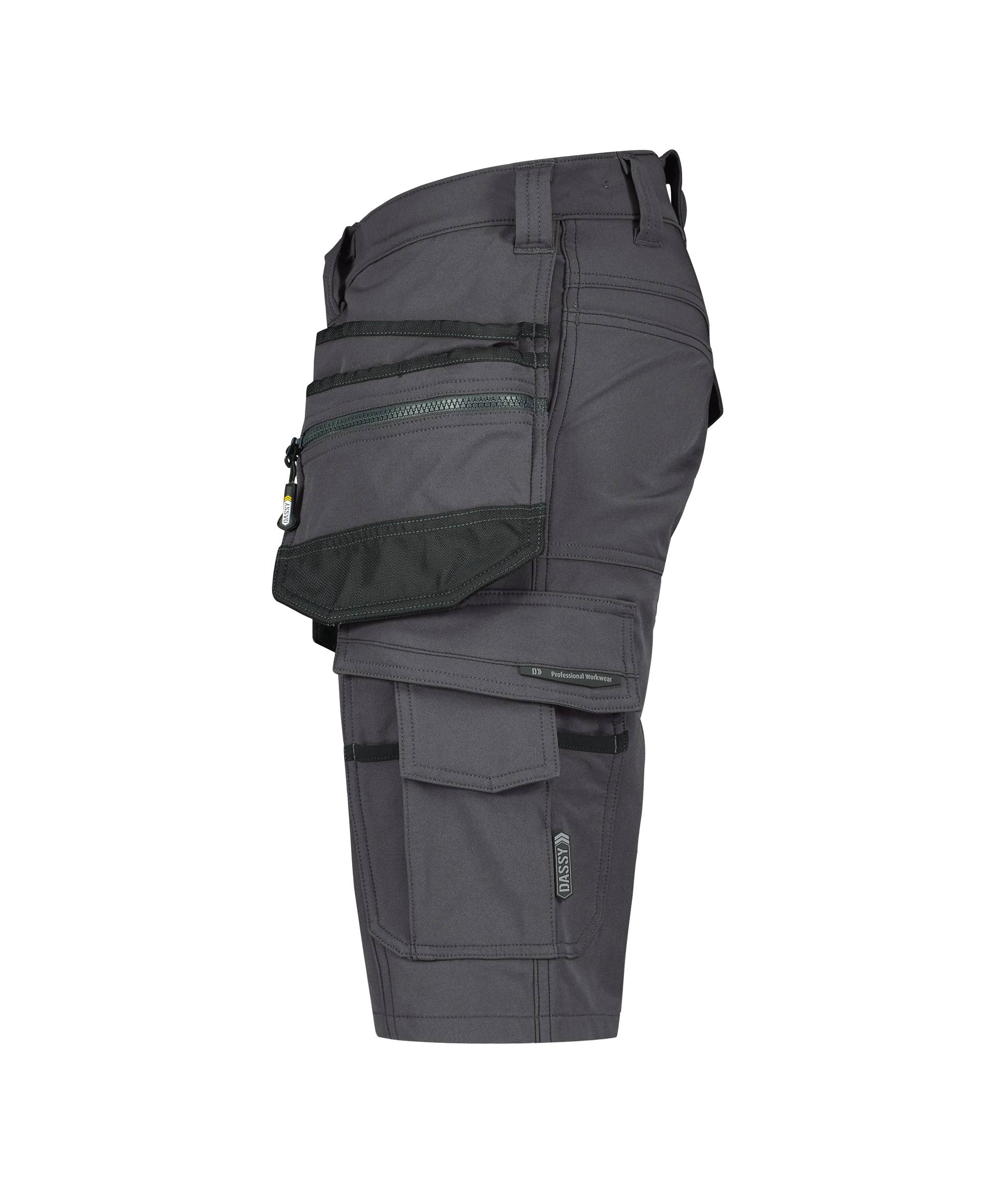DASSY® Aurax Stretch-Arbeitsshorts mit Holstertaschen Anthrazitgrau/Schwarz Gr. 60-2