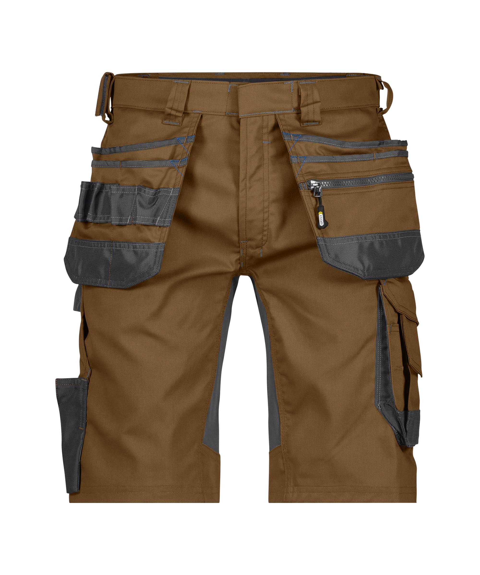 DASSY® Trix Stretch-Arbeitsshorts mit Holstertaschen Lehmbraun/Anthrazitgrau Gr. 50