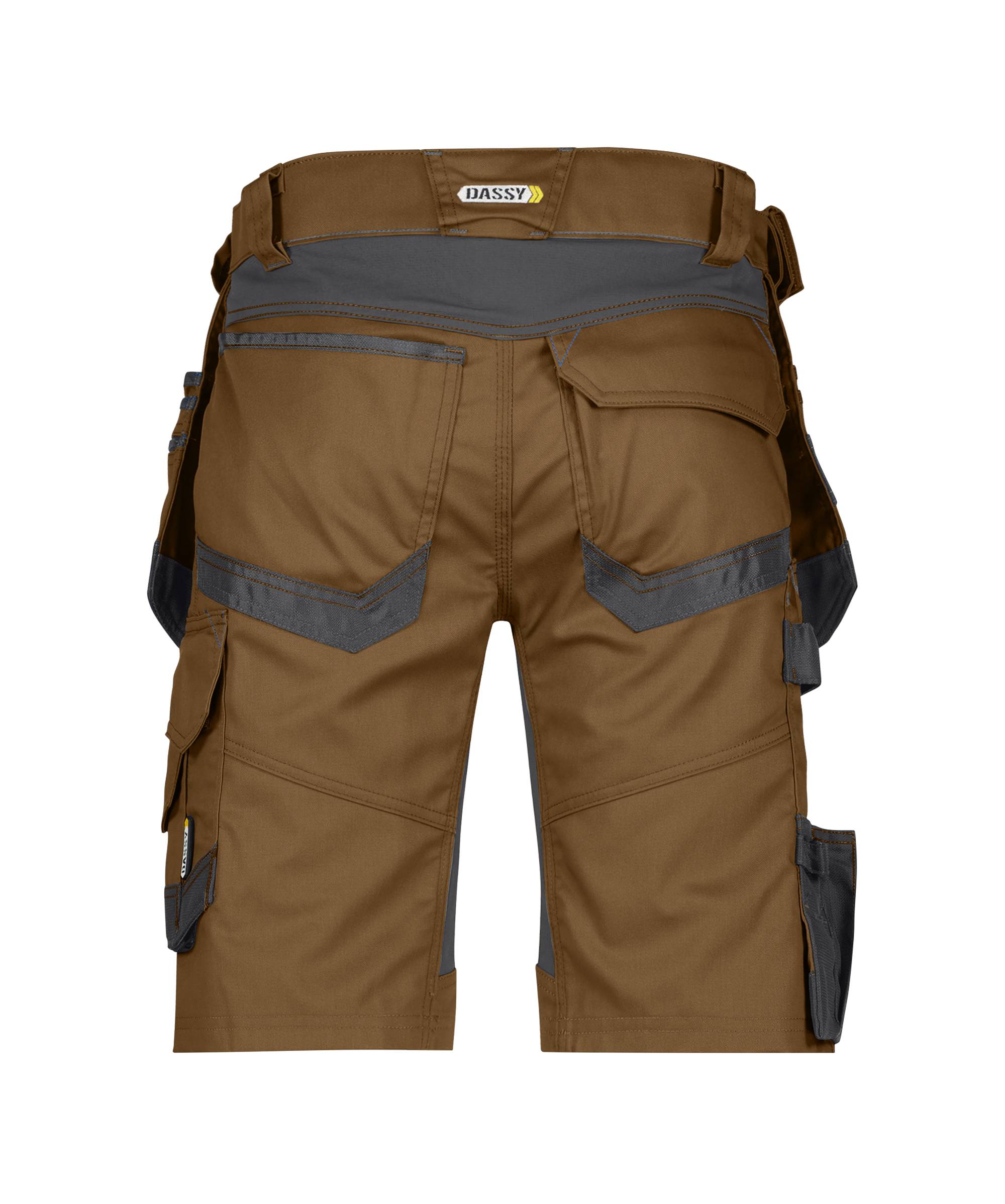 DASSY® Trix Stretch-Arbeitsshorts mit Holstertaschen Lehmbraun/Anthrazitgrau Gr. 50-1