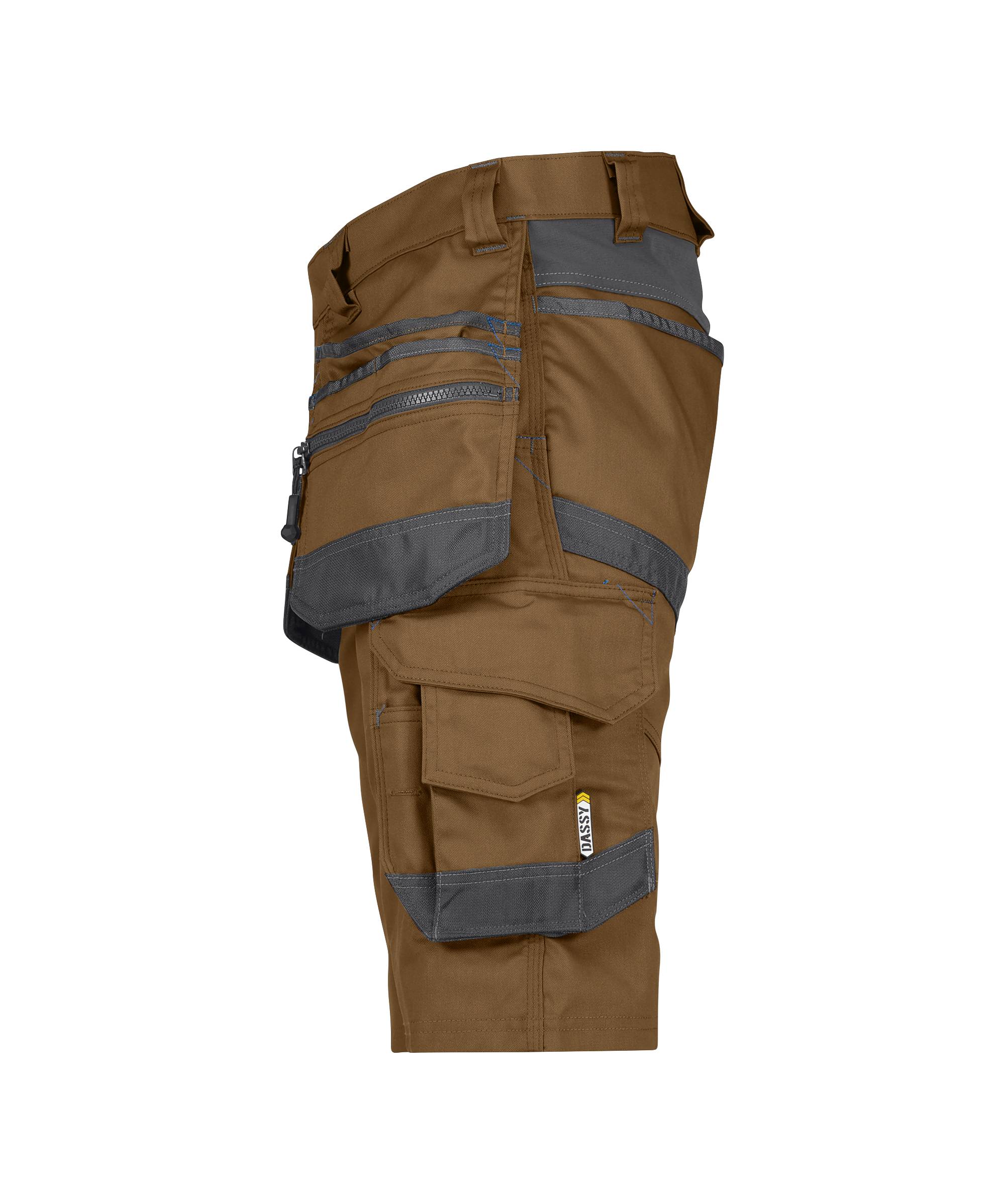 DASSY® Trix Stretch-Arbeitsshorts mit Holstertaschen Lehmbraun/Anthrazitgrau Gr. 50-2
