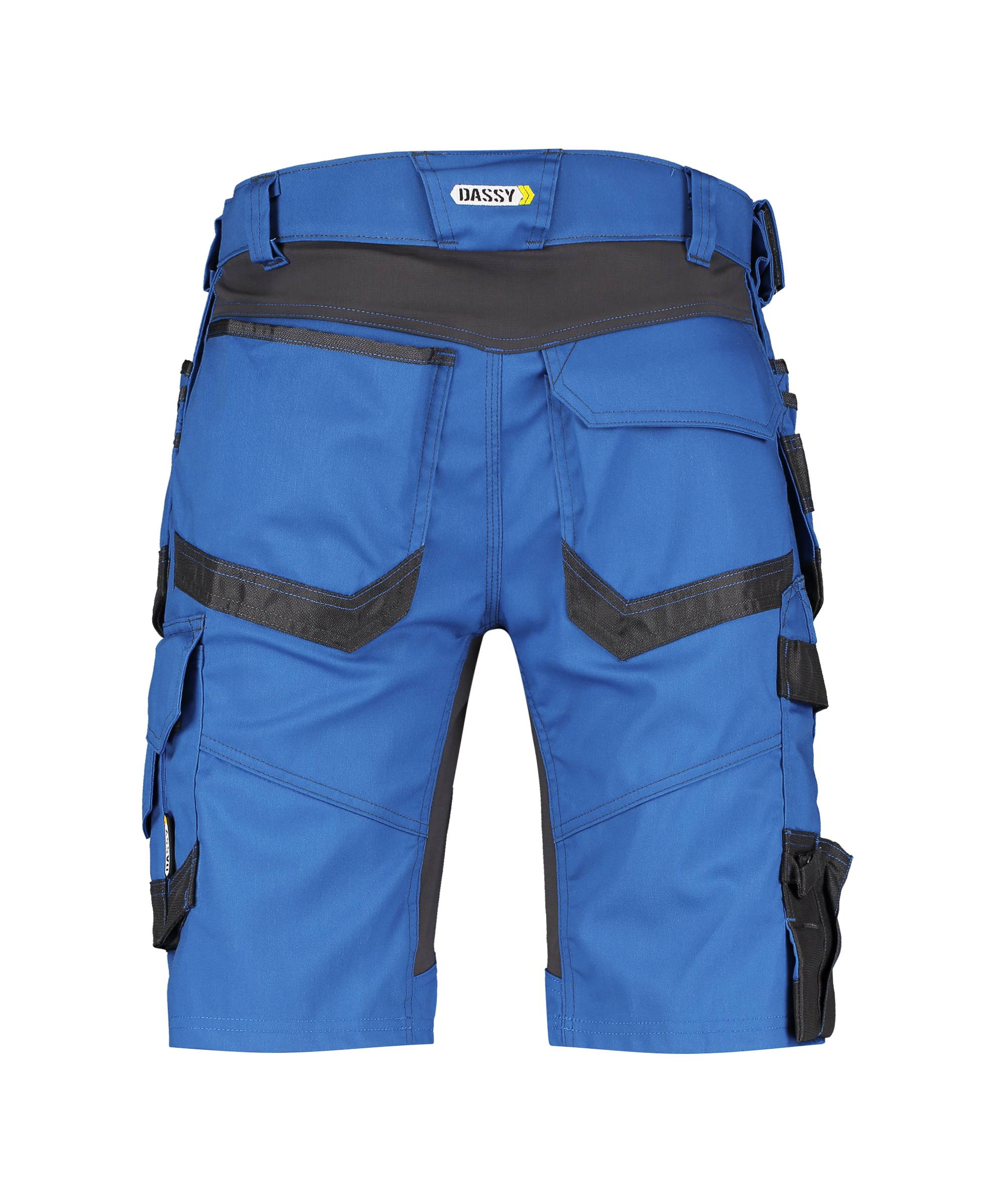 DASSY® Trix Stretch-Arbeitsshorts mit Holstertaschen Azurblau/Anthrazitgrau Gr. 60-1