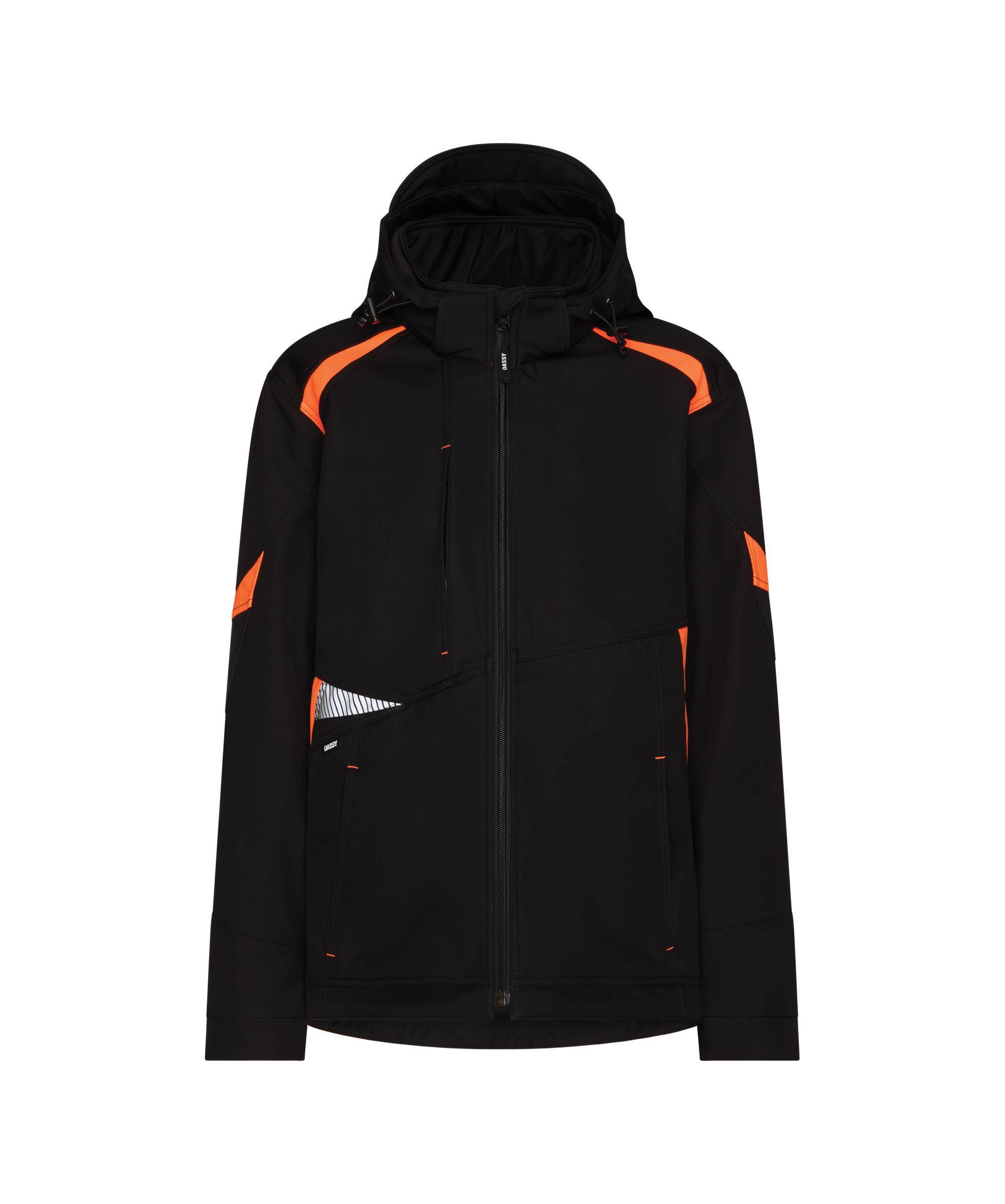 DASSY® Kalama Women Softshell-jacke für Damen Schwarz/Fluo Orange Gr. XL-0
