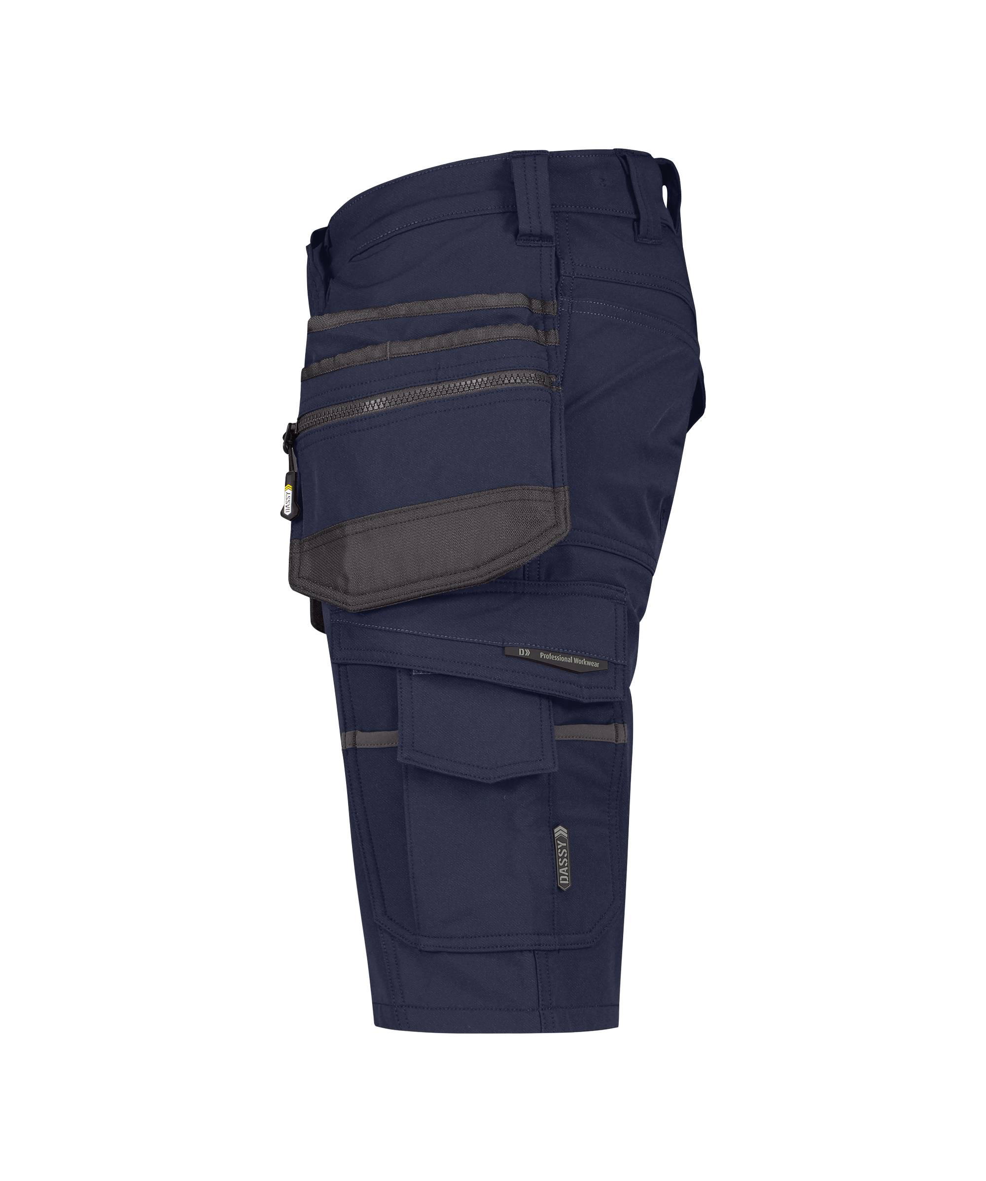 DASSY® Aurax Stretch-Arbeitsshorts mit Holstertaschen Nachtblau/Anthrazitgrau Gr. 56-2