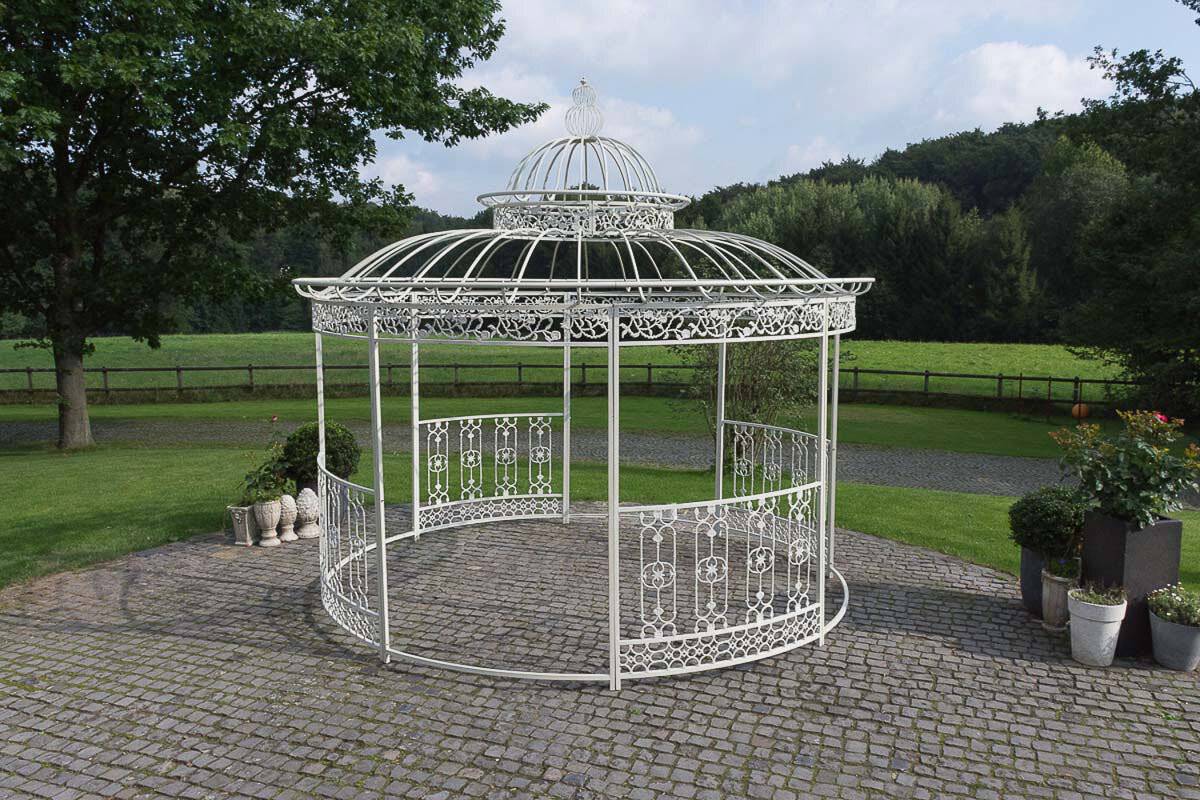 Luxus Pavillon Romantik rund 500 cm antik weiß-2