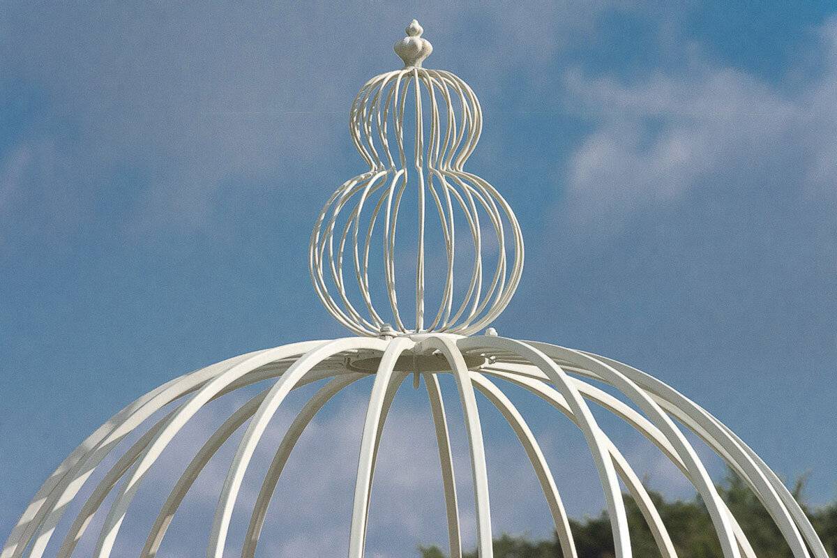 Luxus Pavillon Romantik rund 500 cm antik weiß-4