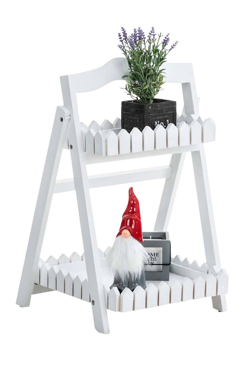 CLP Trading Treppenregal Weiß Holz 62cm Höhe 42cm Tiefe-0