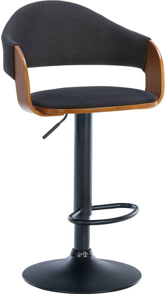 Barhocker Nilse Stoff schwarz walnuss/schwarz-5