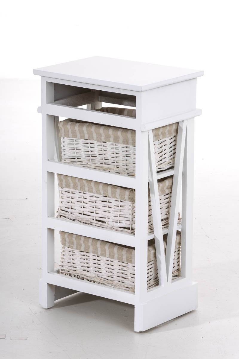 CLP Trading Kommode Mita Weiß Holz 69cm Höhe 37cm Tiefe-2