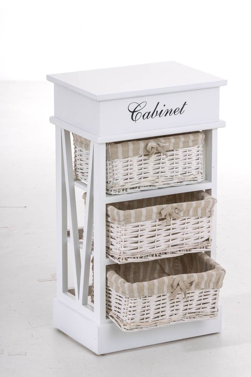 CLP Trading Kommode Mita Weiß Holz 69cm Höhe 37cm Tiefe-3