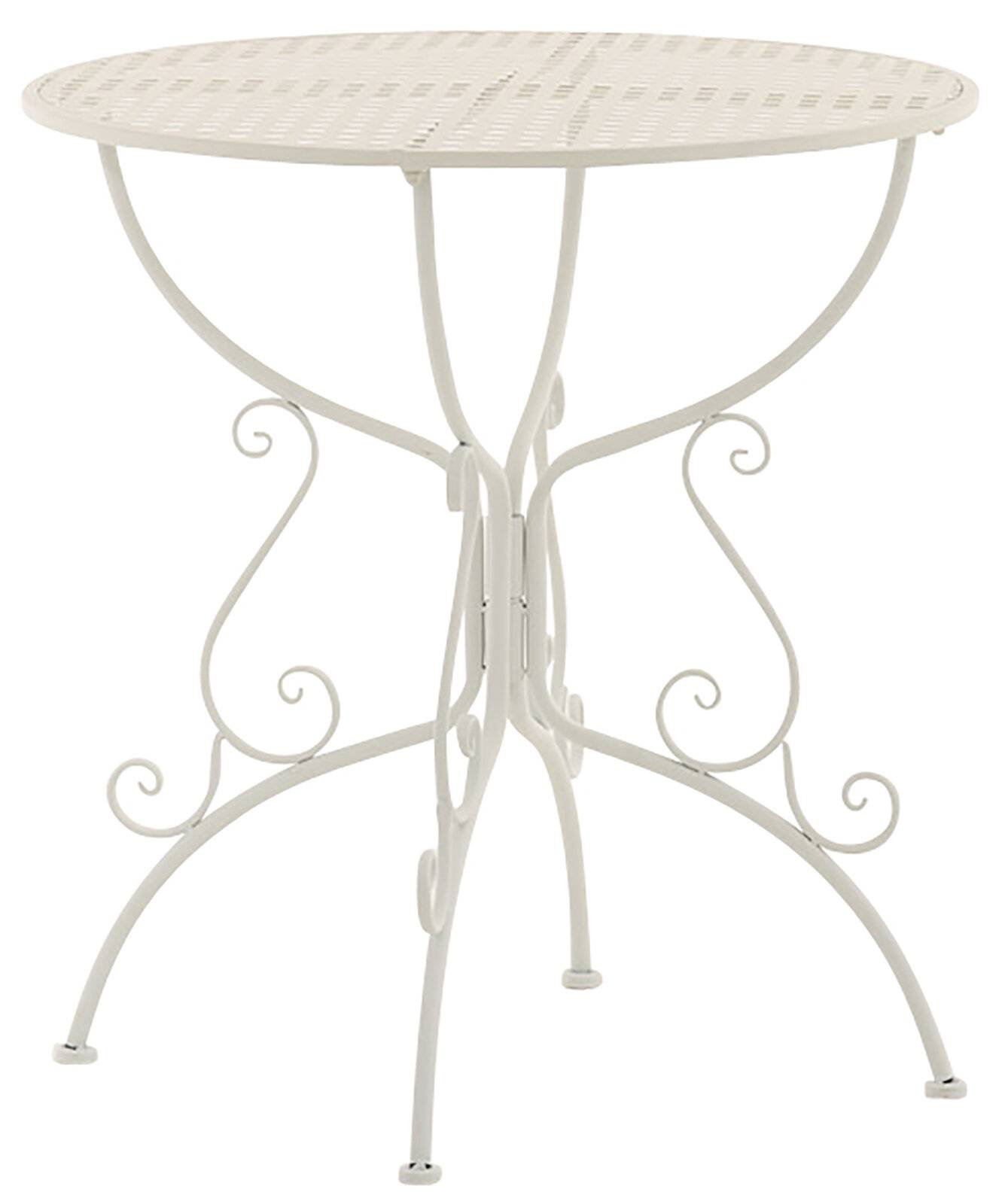 CLP Trading Tisch Amanda Weiß Metallgestell 74cm Höhe 70cm Tiefe-0