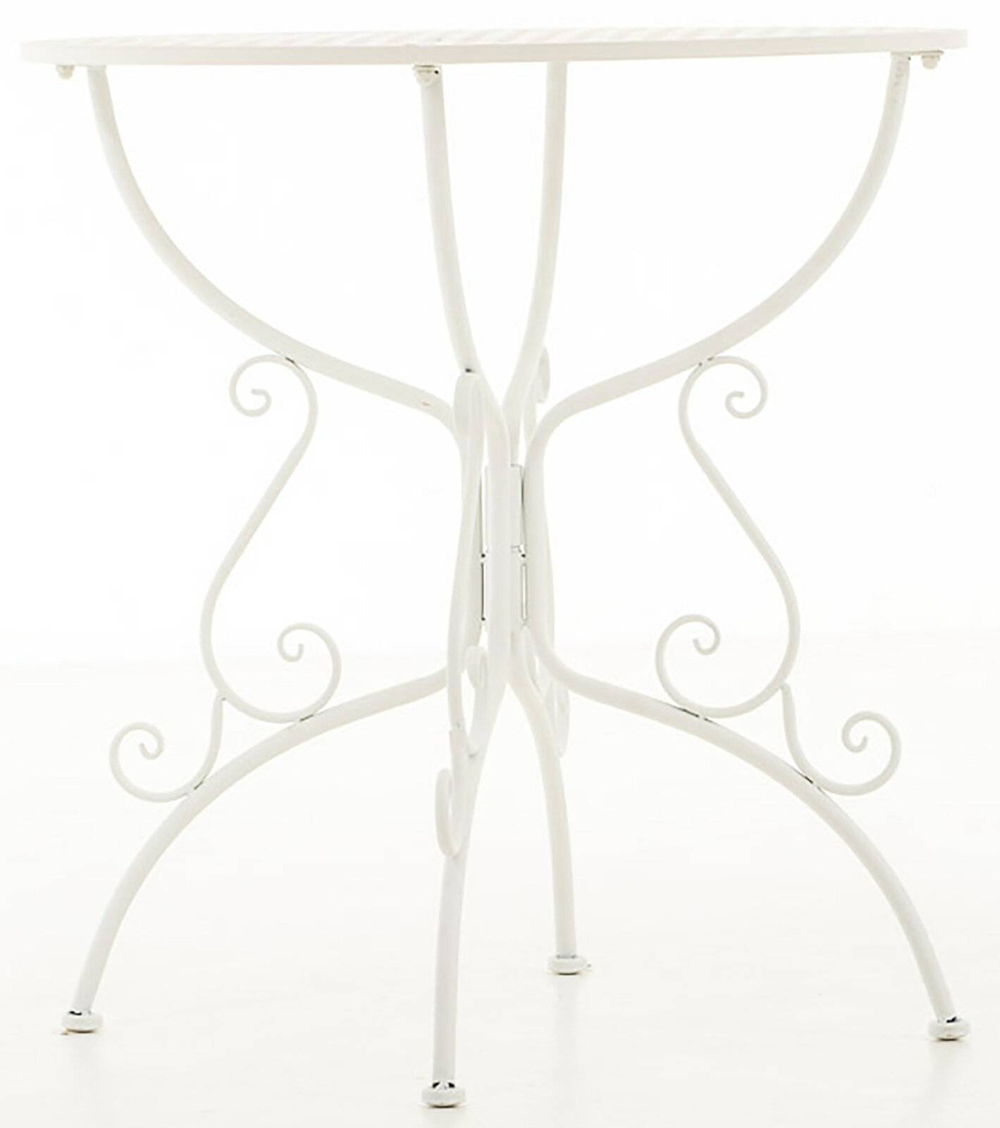 CLP Trading Tisch Amanda Weiß Metallgestell 74cm Höhe 70cm Tiefe-1