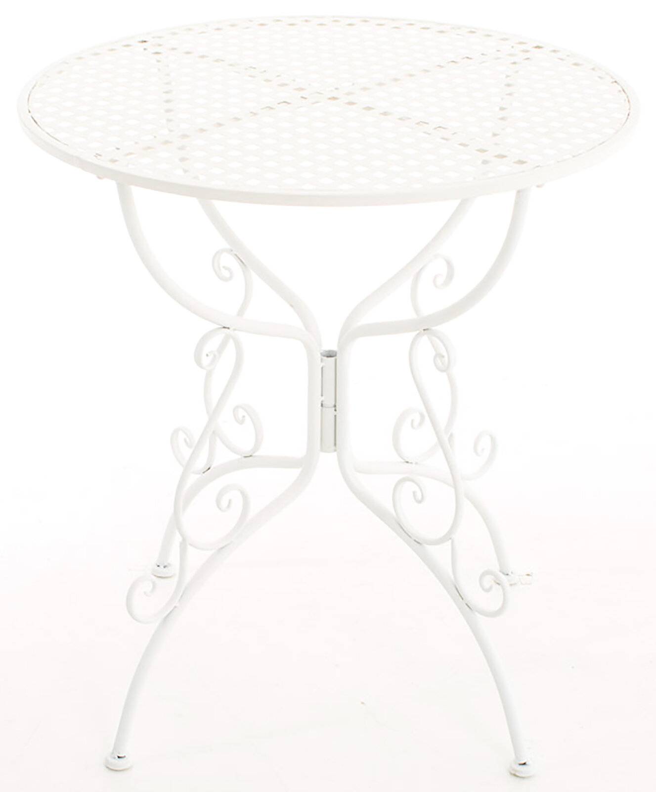 CLP Trading Tisch Amanda Weiß Metallgestell 74cm Höhe 70cm Tiefe-2