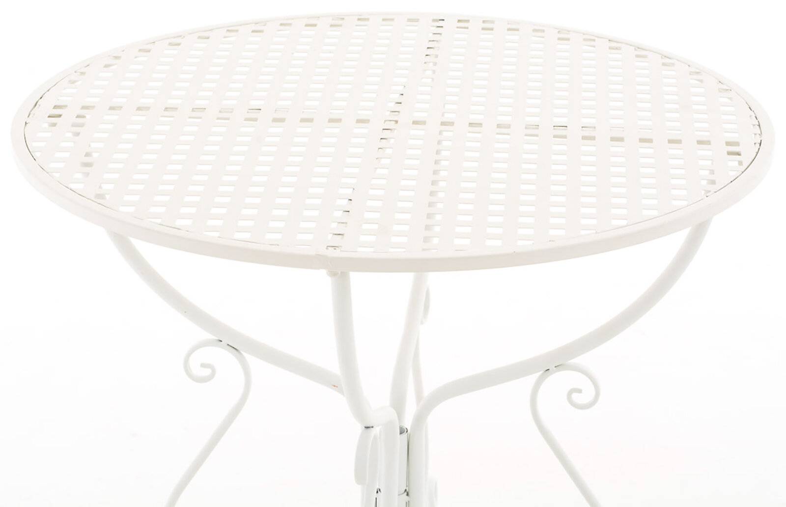 CLP Trading Tisch Amanda Weiß Metallgestell 74cm Höhe 70cm Tiefe-3