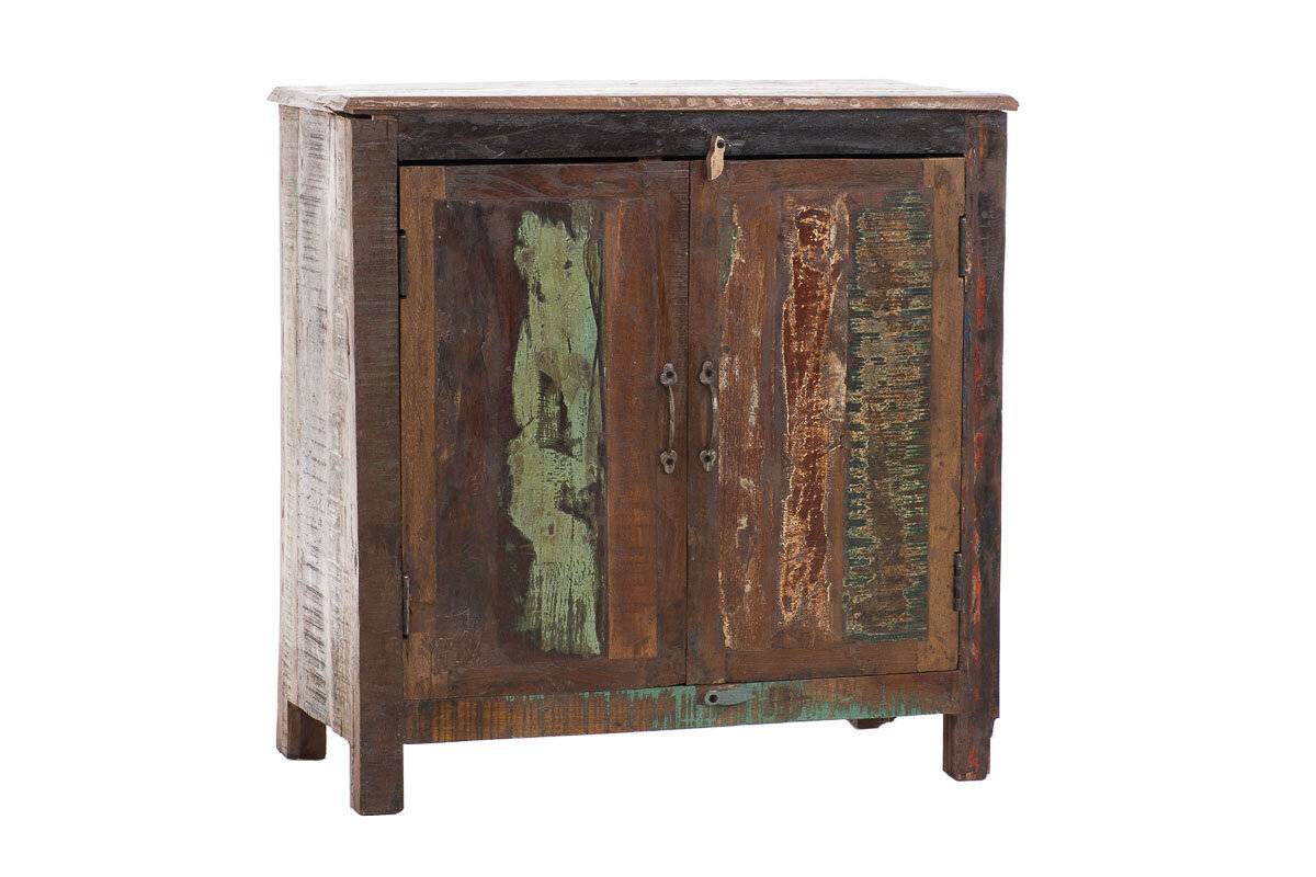 CLP Trading Kommode Vada Bunt Massives Recyceltes Holz Vintage-Look 80x80 cm-0