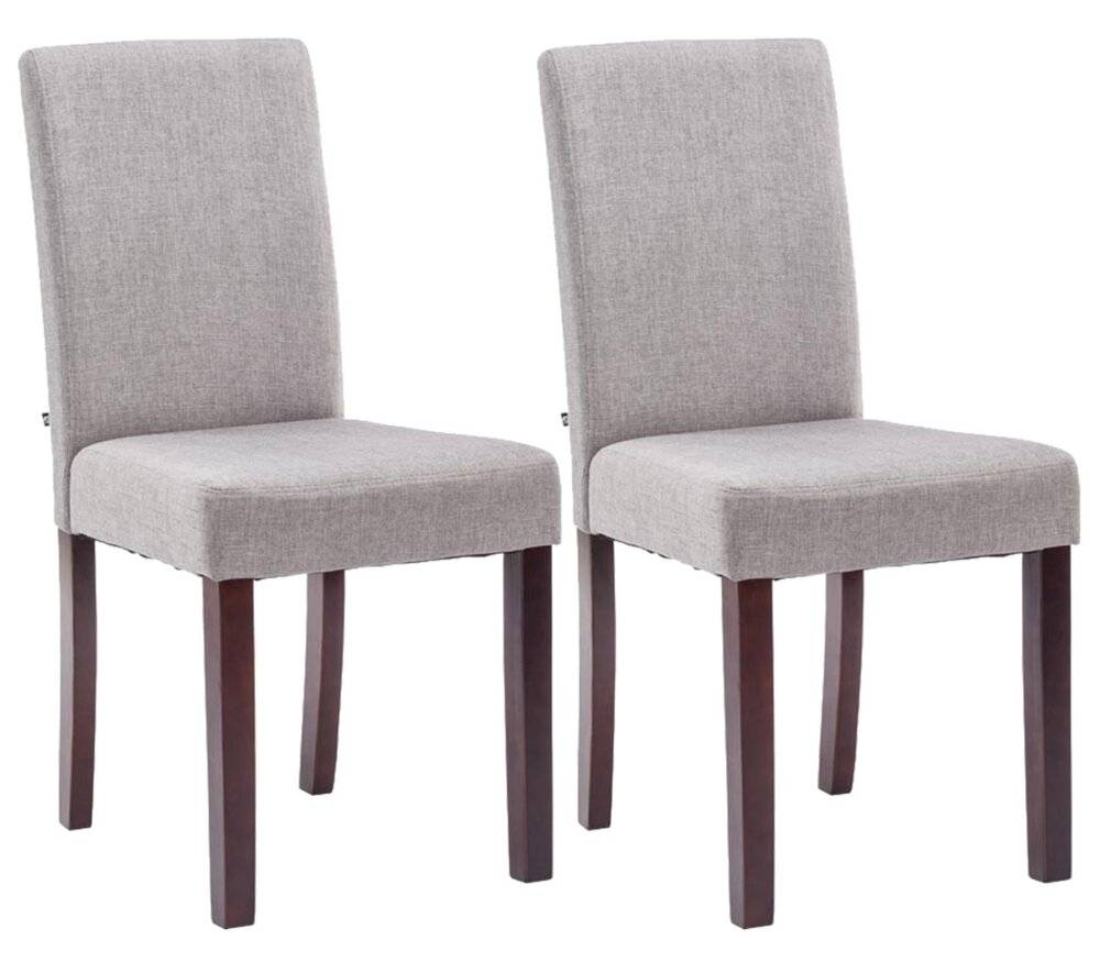 2er Set Esszimmerstuhl Ina Stoff cappuccino hellgrau-5