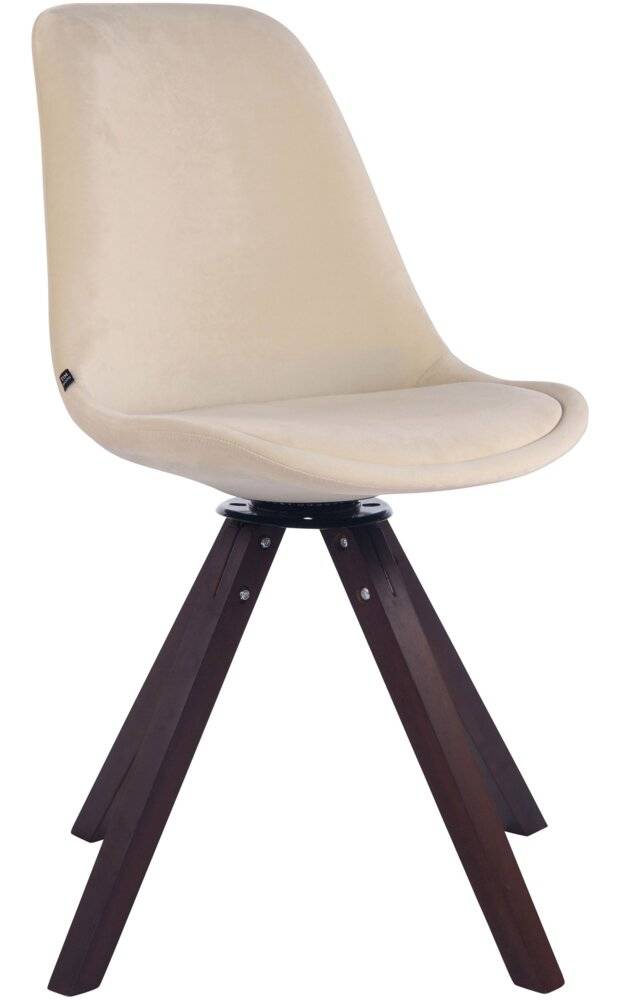 Esszimmerstuhl Troyes Samt Square walnuss creme-3