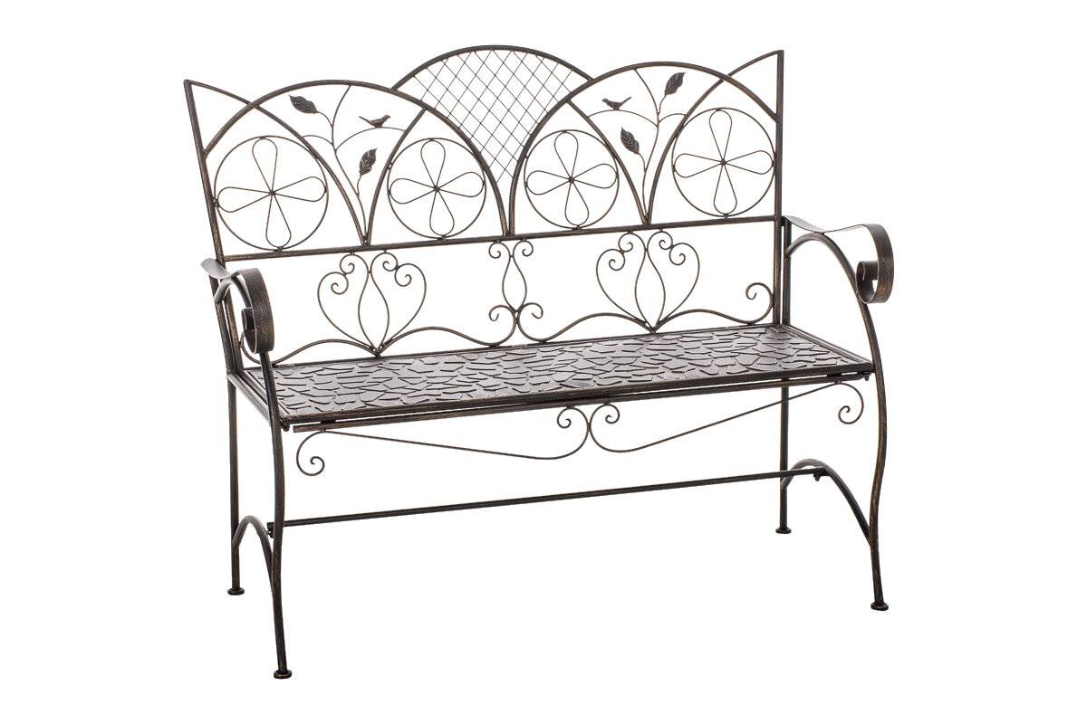CLP Trading Gartenbank Rief Bronze Metall Höhe 91cm Tiefe 106cm-0
