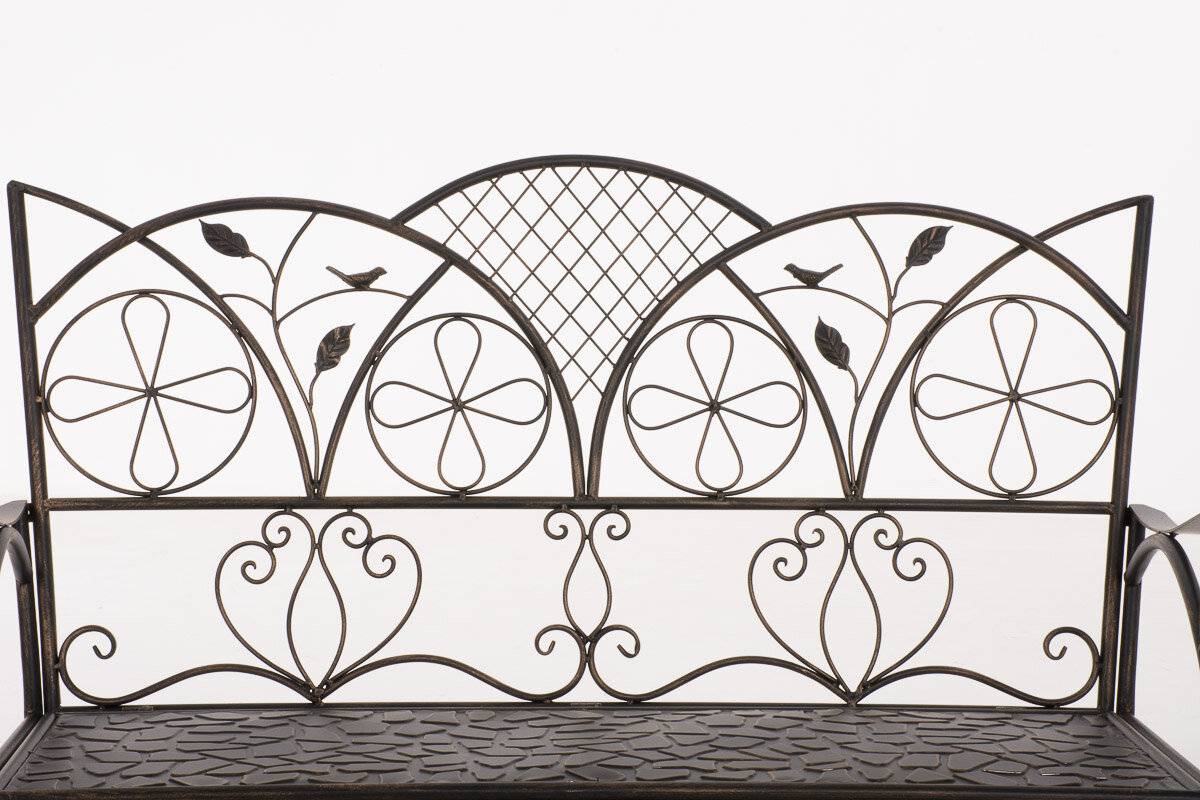 CLP Trading Gartenbank Rief Bronze Metall Höhe 91cm Tiefe 106cm-2