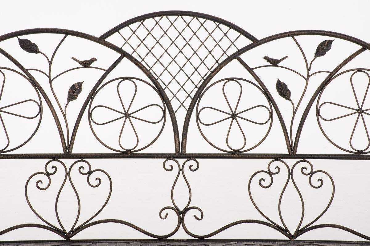 CLP Trading Gartenbank Rief Bronze Metall Höhe 91cm Tiefe 106cm-3