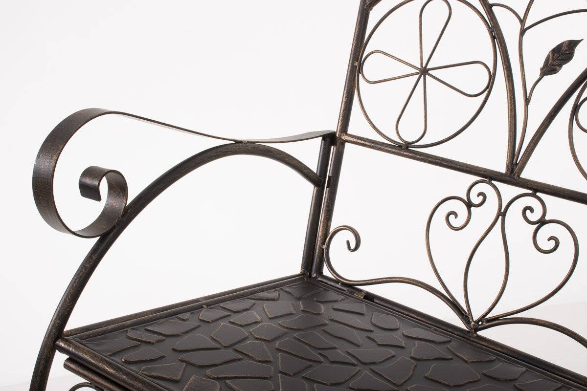 CLP Trading Gartenbank Rief Bronze Metall Höhe 91cm Tiefe 106cm-4