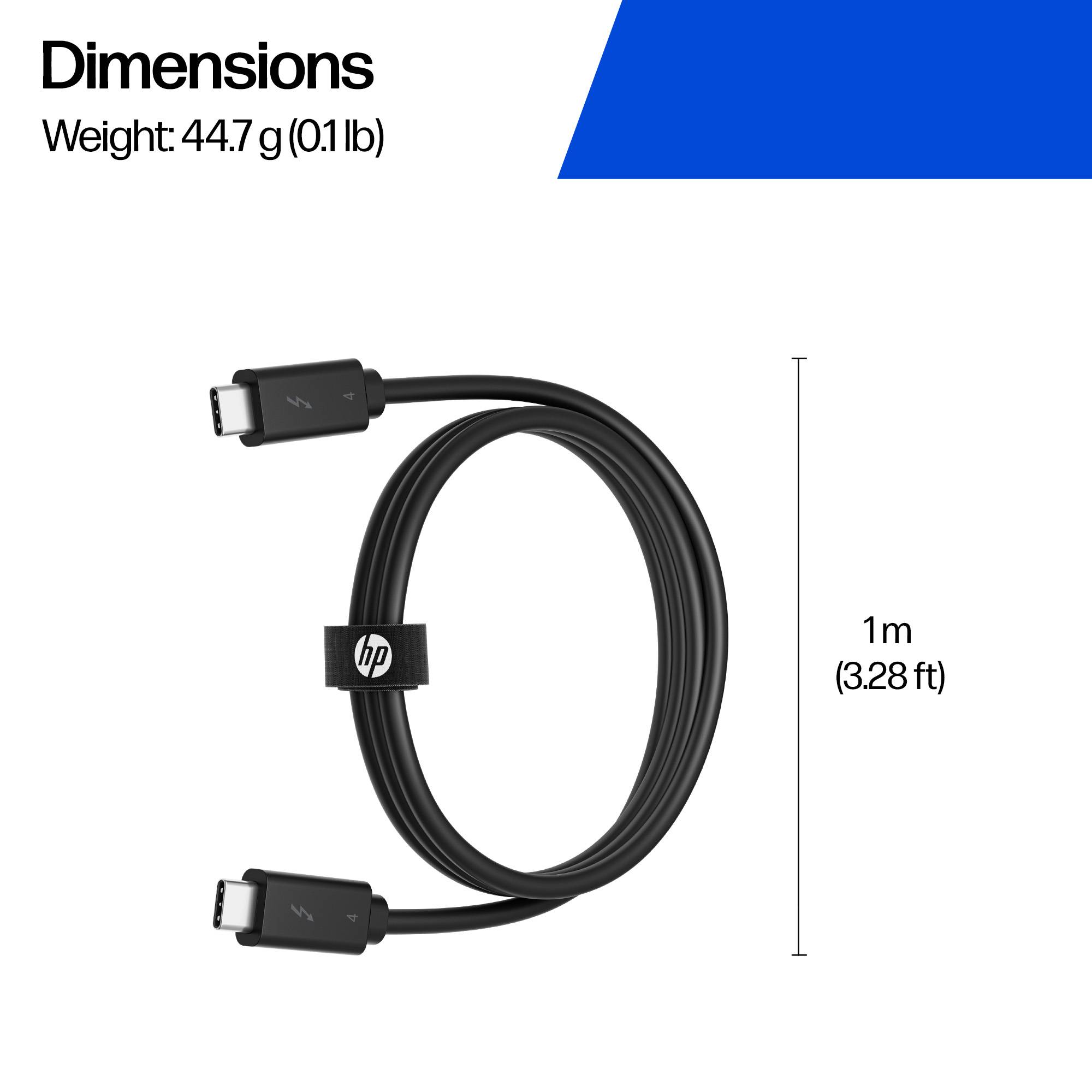 HP USB-Kabel - Thunderbolt 4 männlich zu Thunderbolt 4 männlich - 1 m - USB Power Delivery (240W)-2