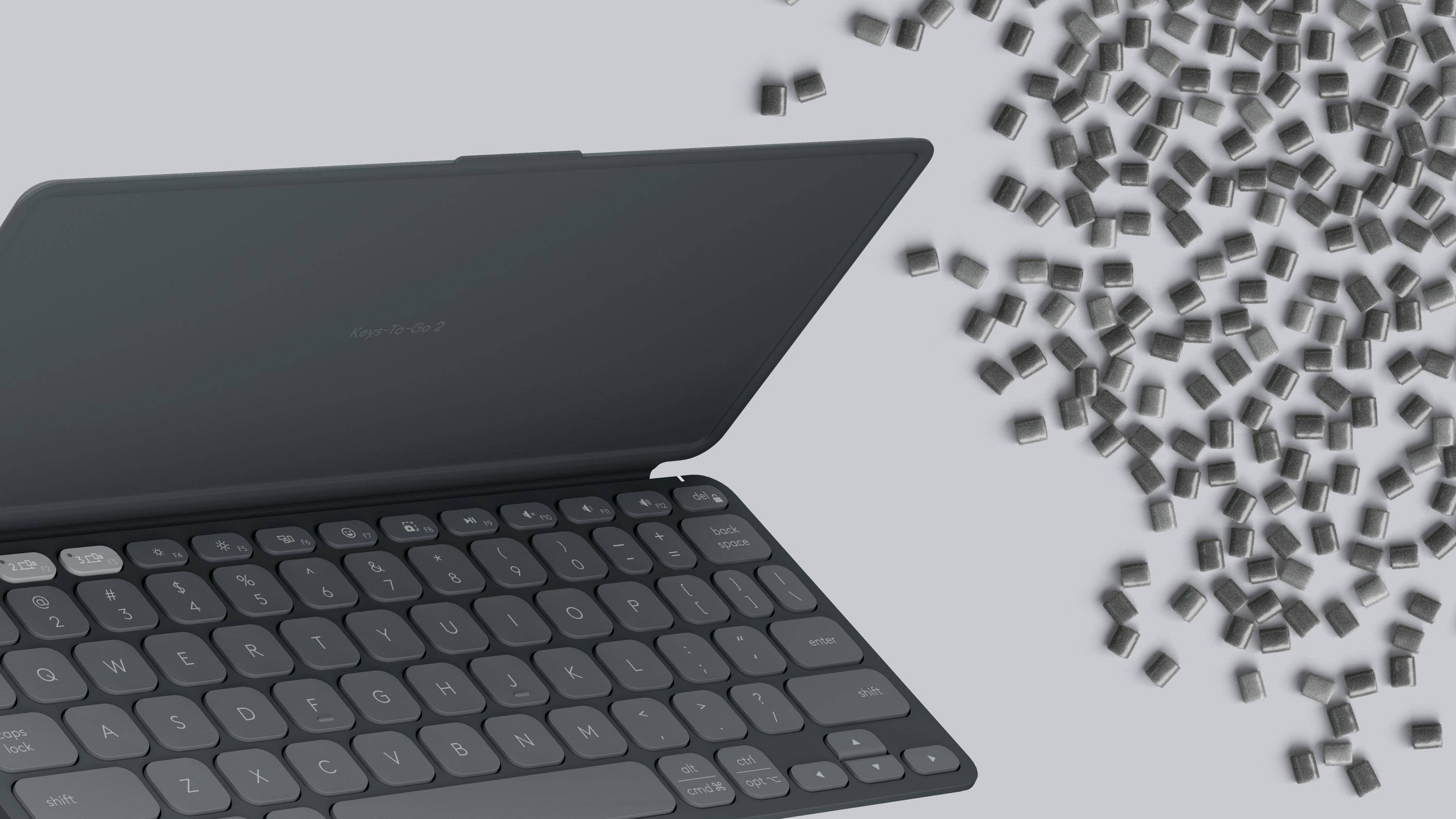 Logitech Keys-To-Go 2 Tastatur built-in cover kabellos Bluetooth LE QWERTY US International Graphite-1