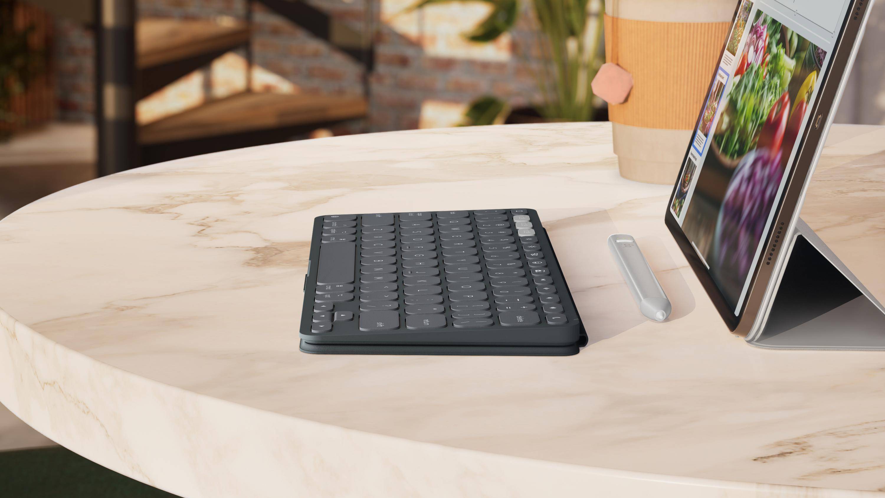 Logitech Keys-To-Go 2 Tastatur built-in cover kabellos Bluetooth LE QWERTY US International Graphite-2