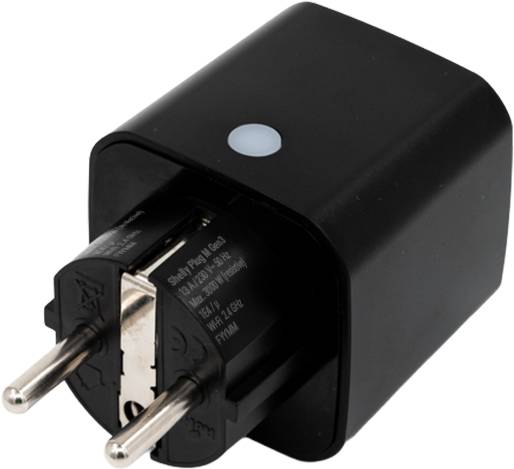 Shelly · Plug & Play Plug M Gen3 Black · Smarter Zwischenstecker · 13A · Messfunktion · WLAN · BT · schwarz