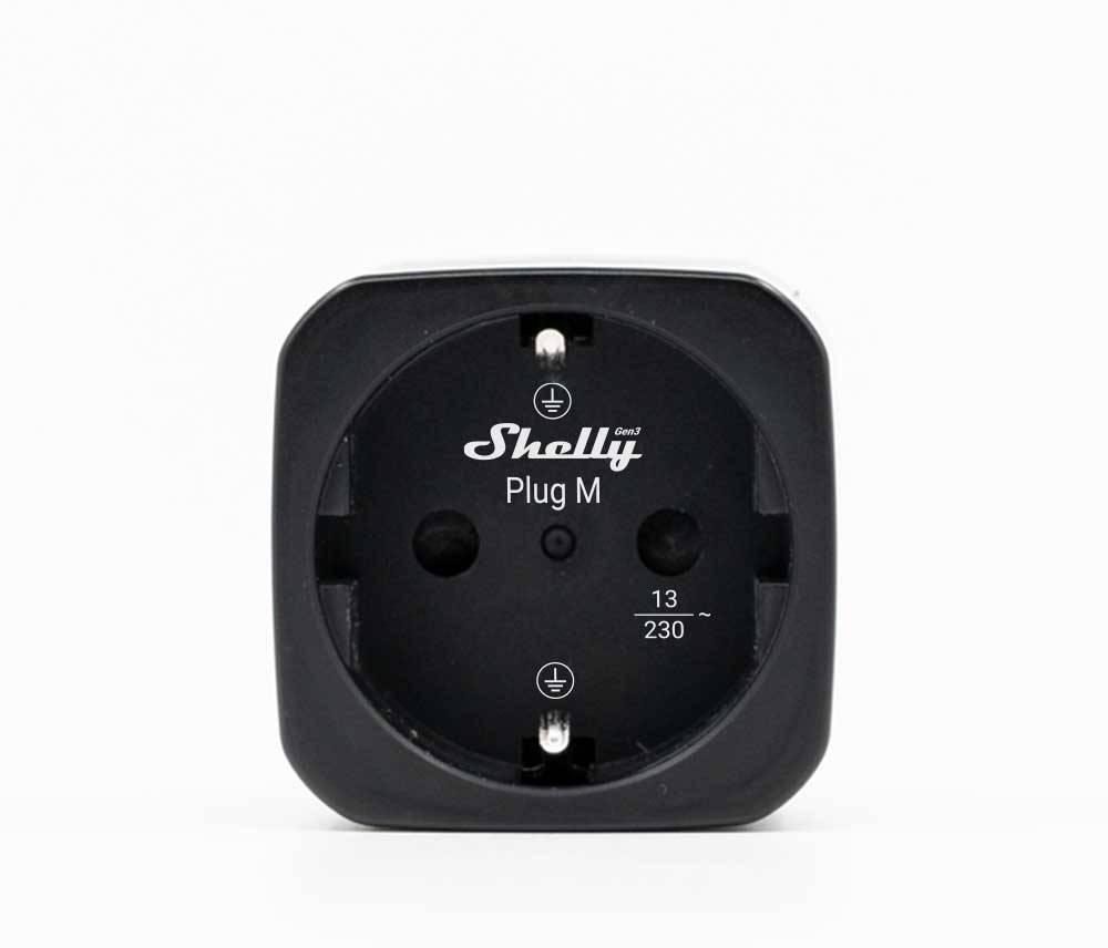 Shelly · Plug & Play Plug M Gen3 Black · Smarter Zwischenstecker · 13A · Messfunktion · WLAN · BT · schwarz-2